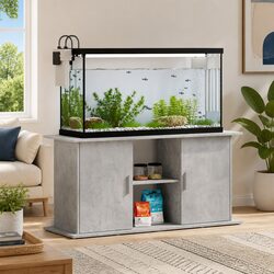 Aquarium Stand Grey 121x41x58 cm Engineered Wood Fish Tank Cabinet Storage