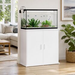 White Aquarium Stand with Storage Options 81x36x73 cm
