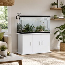 Aquarium Stand White 101x41x58 cm Engineered Wood Fish Tank Cabinet Storage