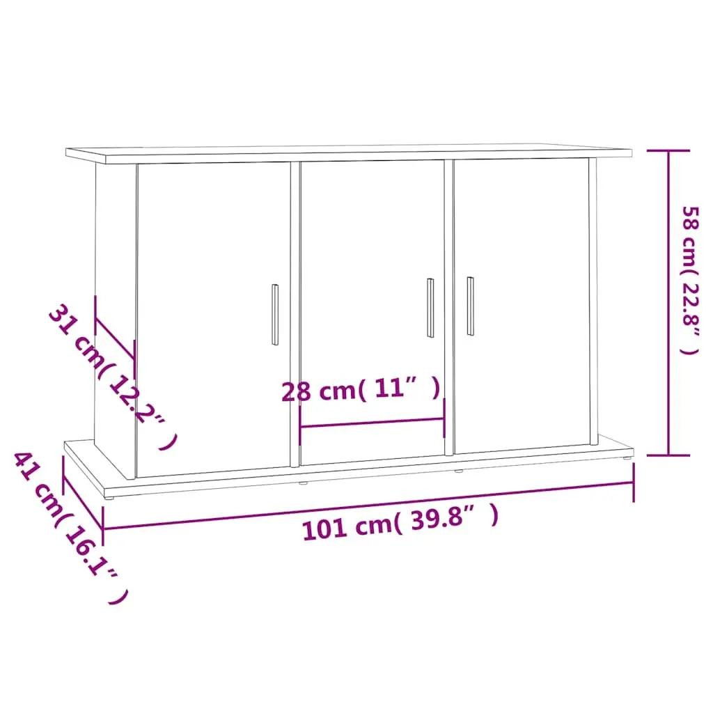 Aquarium Stand Brown 101x41x58cm Engineered Wood with 6 Storage Compartments