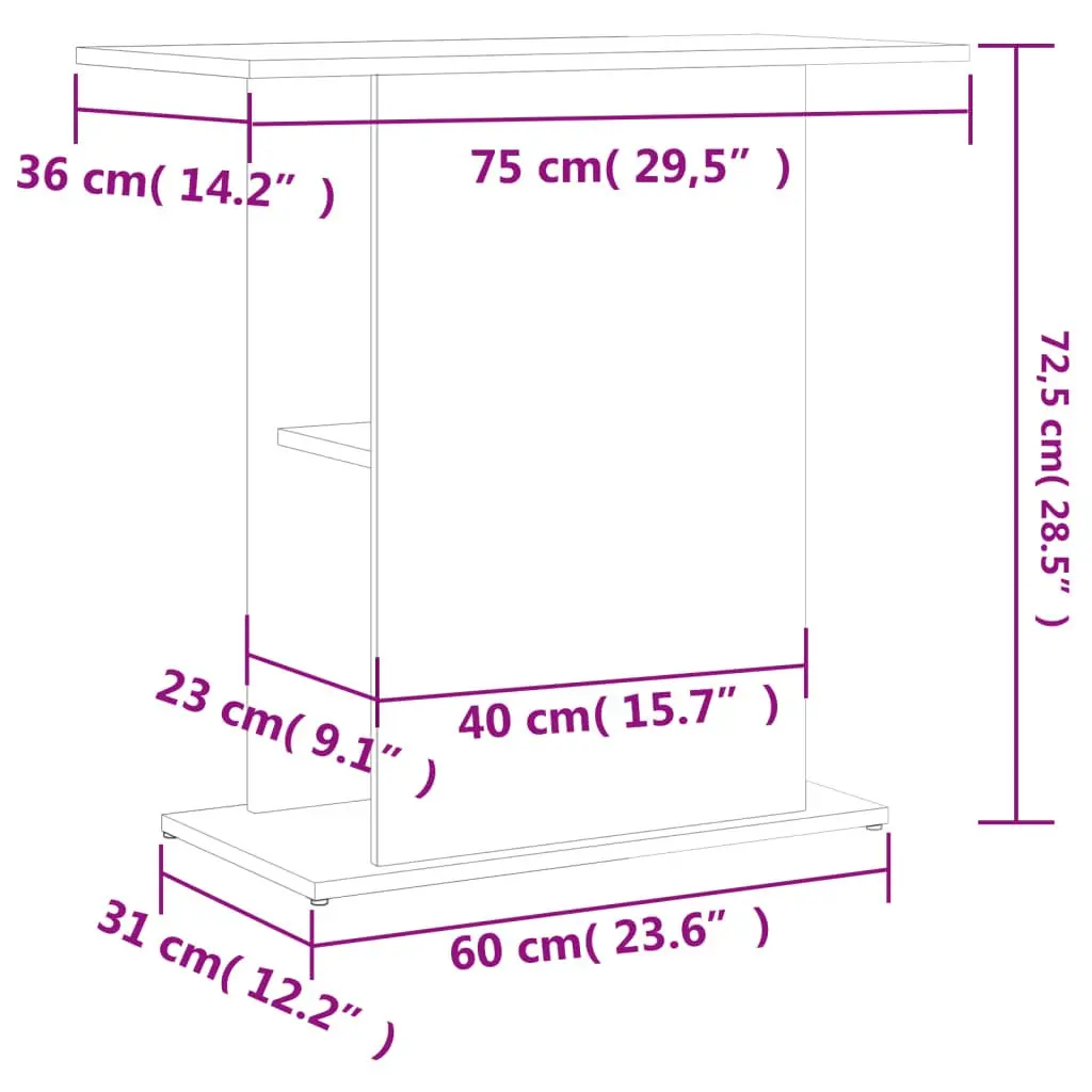 Aquarium Stand White 75x36x72.5cm Engineered Wood Storage Display