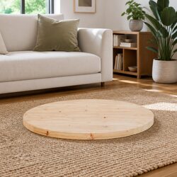 70cm Round Pine Table Top: Simple and Sturdy