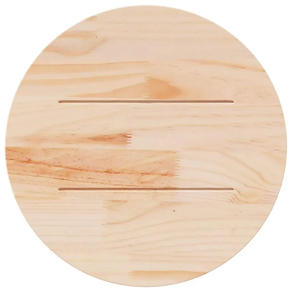 Round Wooden Table Top Brown Ø70cm Solid Pine Wood Dining Coffee Desk Surface