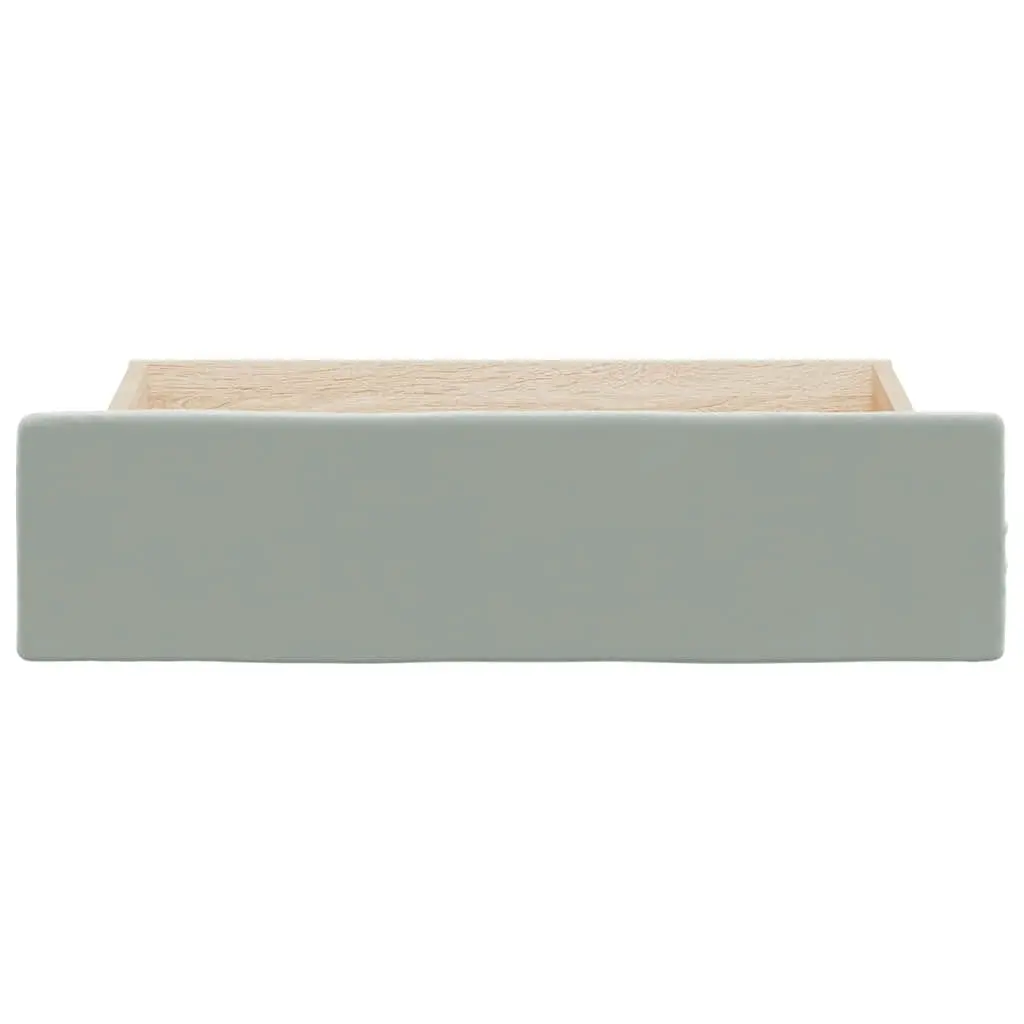 Under Bed Storage Drawers Grey 2 pcs Engineered Wood Velvet Easy-Glide Wheels