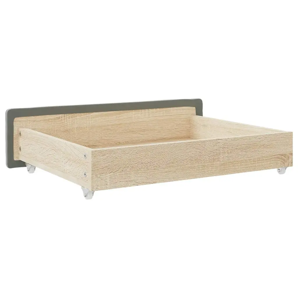 Under Bed Storage Drawers Grey 2 pcs Engineered Wood Velvet Easy-Glide Wheels