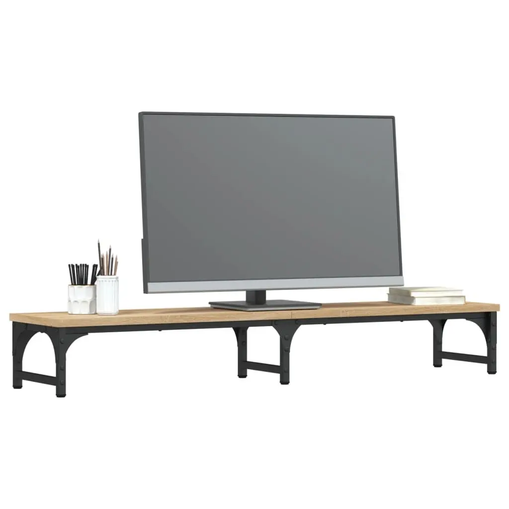 Monitor Stand Riser Sonoma Oak Computer Desk Organizer Storage Space Adjustable