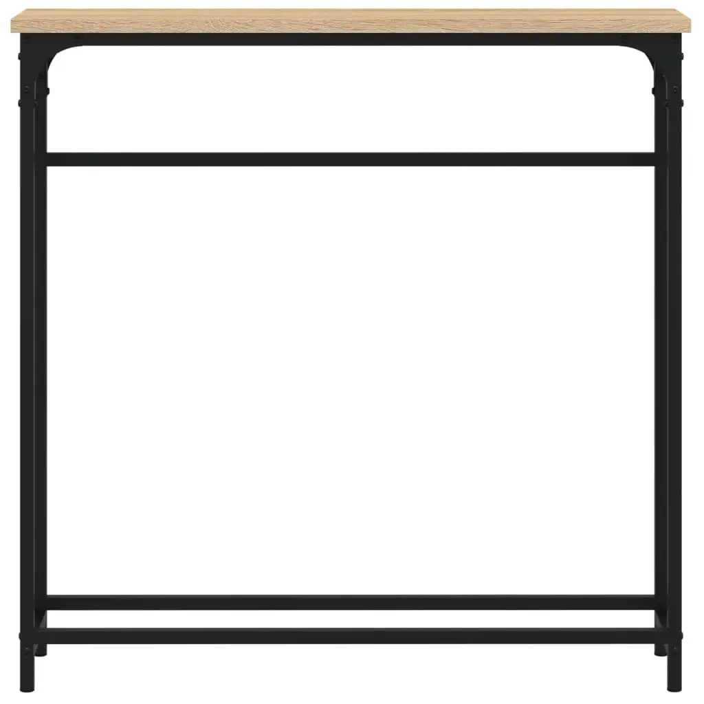 Console Table Brown 75x19.5x75cm Engineered Wood Metal Frame