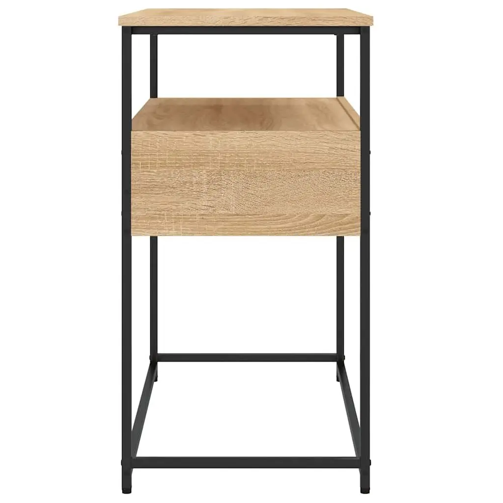 Console Table Brown Engineered Wood Metal Frame Storage for Entryway Hallway Living Room