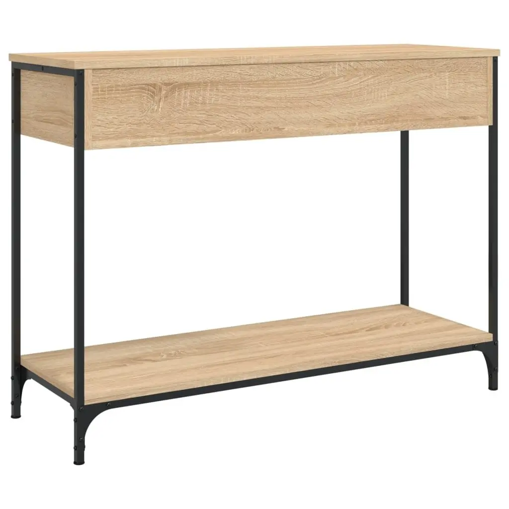 Console Table Brown 100 x 34.5 x 75 cm Engineered Wood Metal Frame Storage