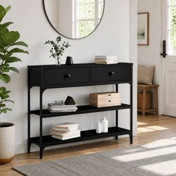 Black Console Table for Entryway Storage