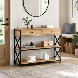 Compact Console Table in Sonoma Oak - Stylish and Durable