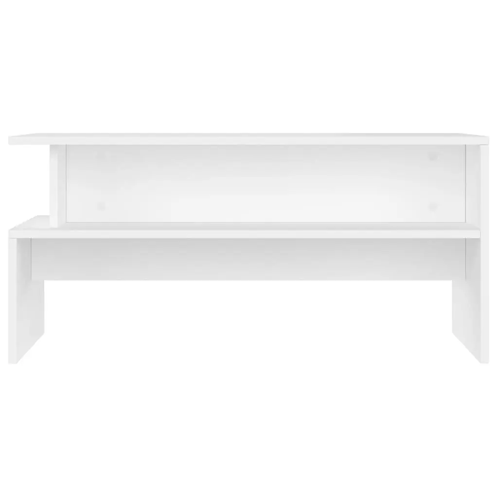 Coffee Table White Engineered Wood Storage Compartment Living Room Furniture