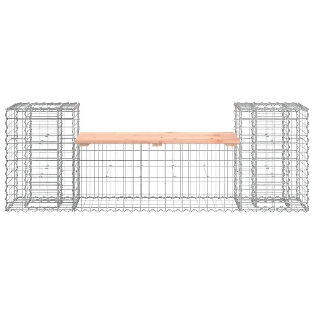 Outdoor Garden Bench Gabion Design Wooden Seating with Planter Boxes Patio