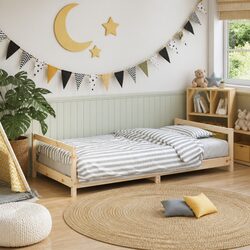 Compact Kids Bed Frame 90x190 cm in Solid Pine