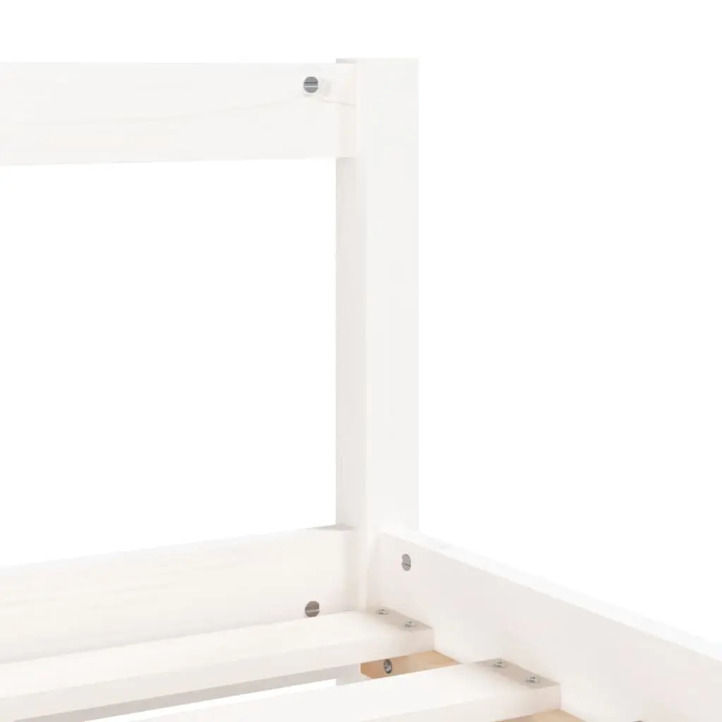 Kids Bed Frame with Storage Drawers White 90x190 cm Solid Wood Single Toddler