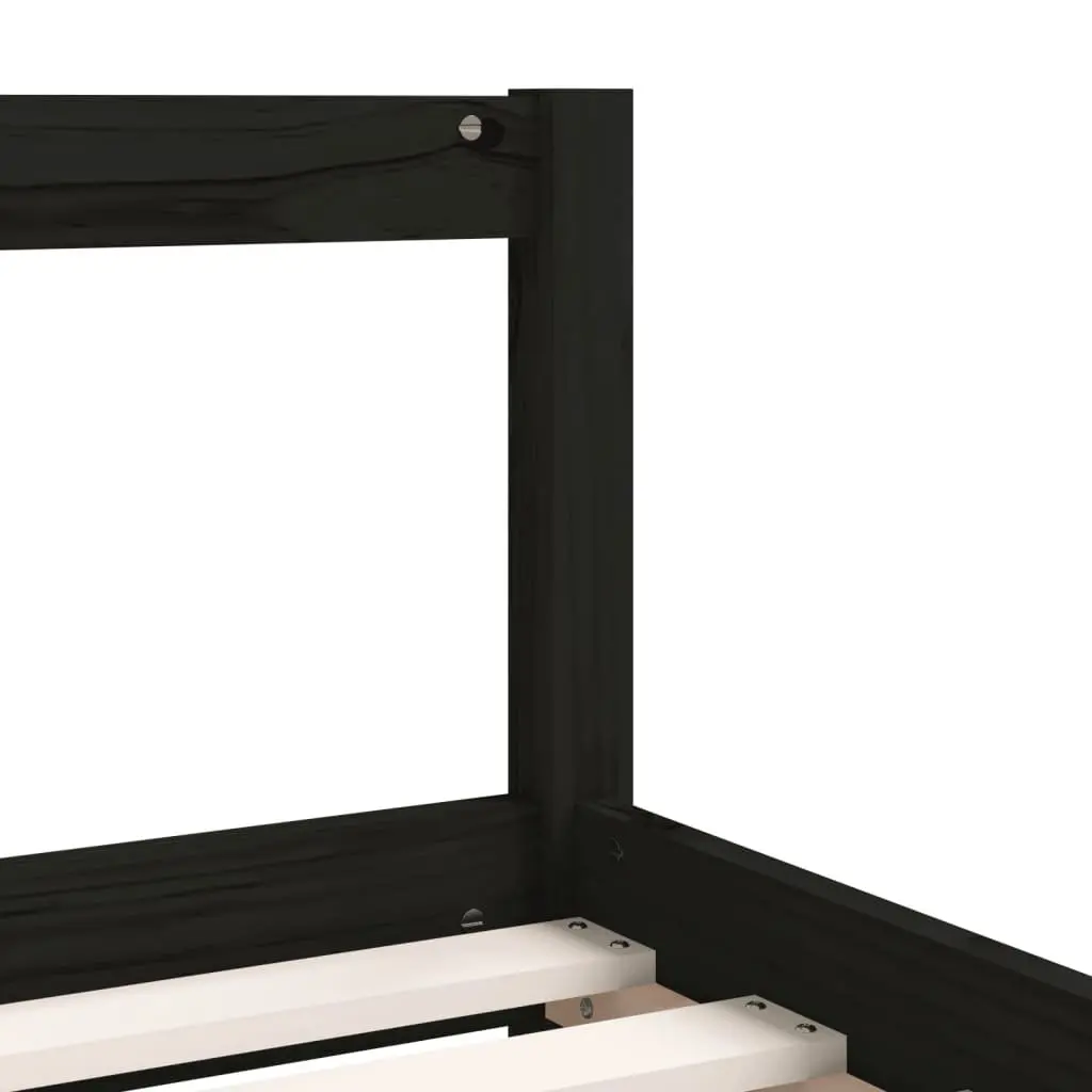 Kids Bed Frame Black 90x190cm Storage Drawers Low Height