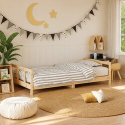 Kids Bed Frame Made of Solid Pine, 90x190 cm Brown