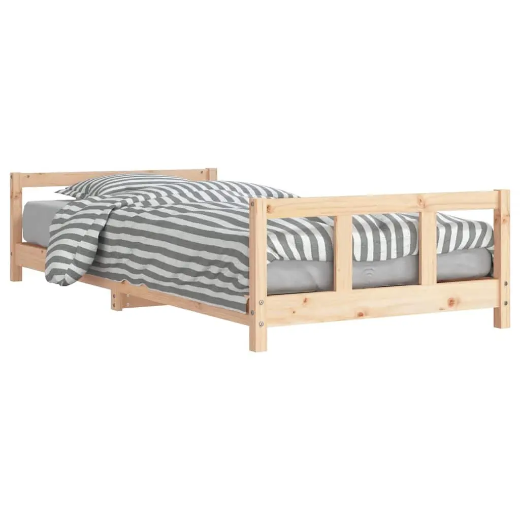 Kids Bed Frame 90x190 cm Solid Wood Pine Brown Children Single Toddler Bedroom