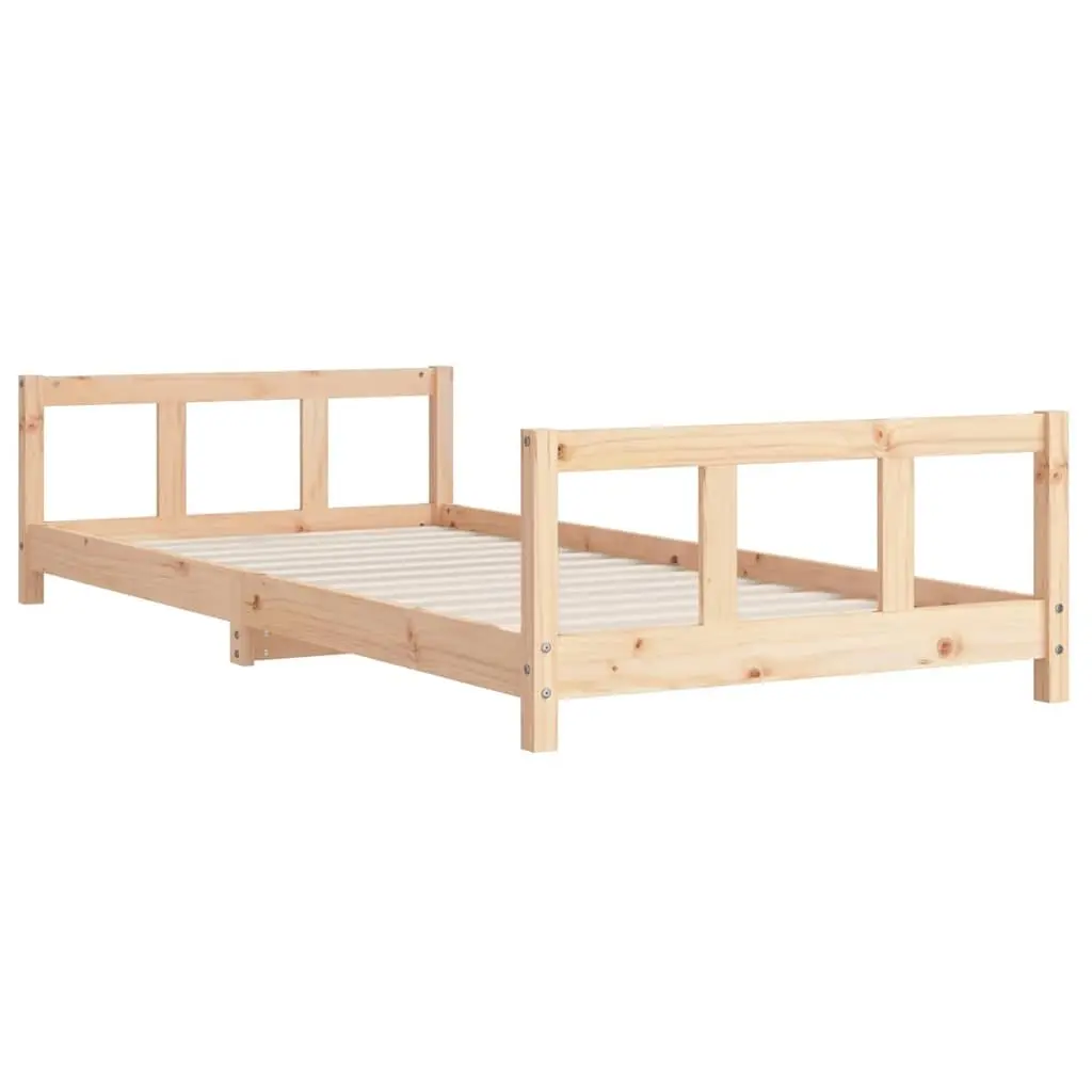 Kids Bed Frame 90x190 cm Solid Wood Pine Brown Children Single Toddler Bedroom