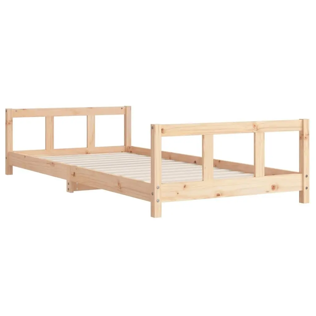 Kids Bed Frame 90x190 cm Solid Wood Pine Brown Children Single Toddler Bedroom