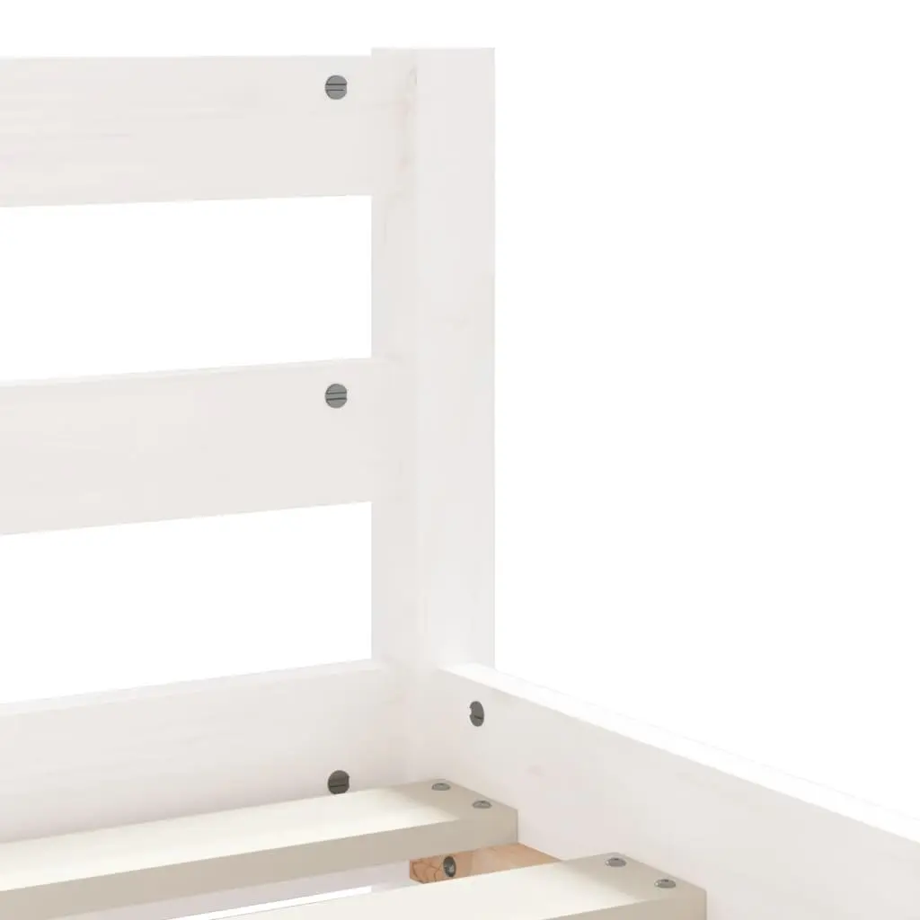 Kids Bed Frame White Single Wooden with Storage Drawers Slat Base