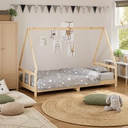 House Design Kids Bed Frame 90x190 cm Solid Pine for Easy Access