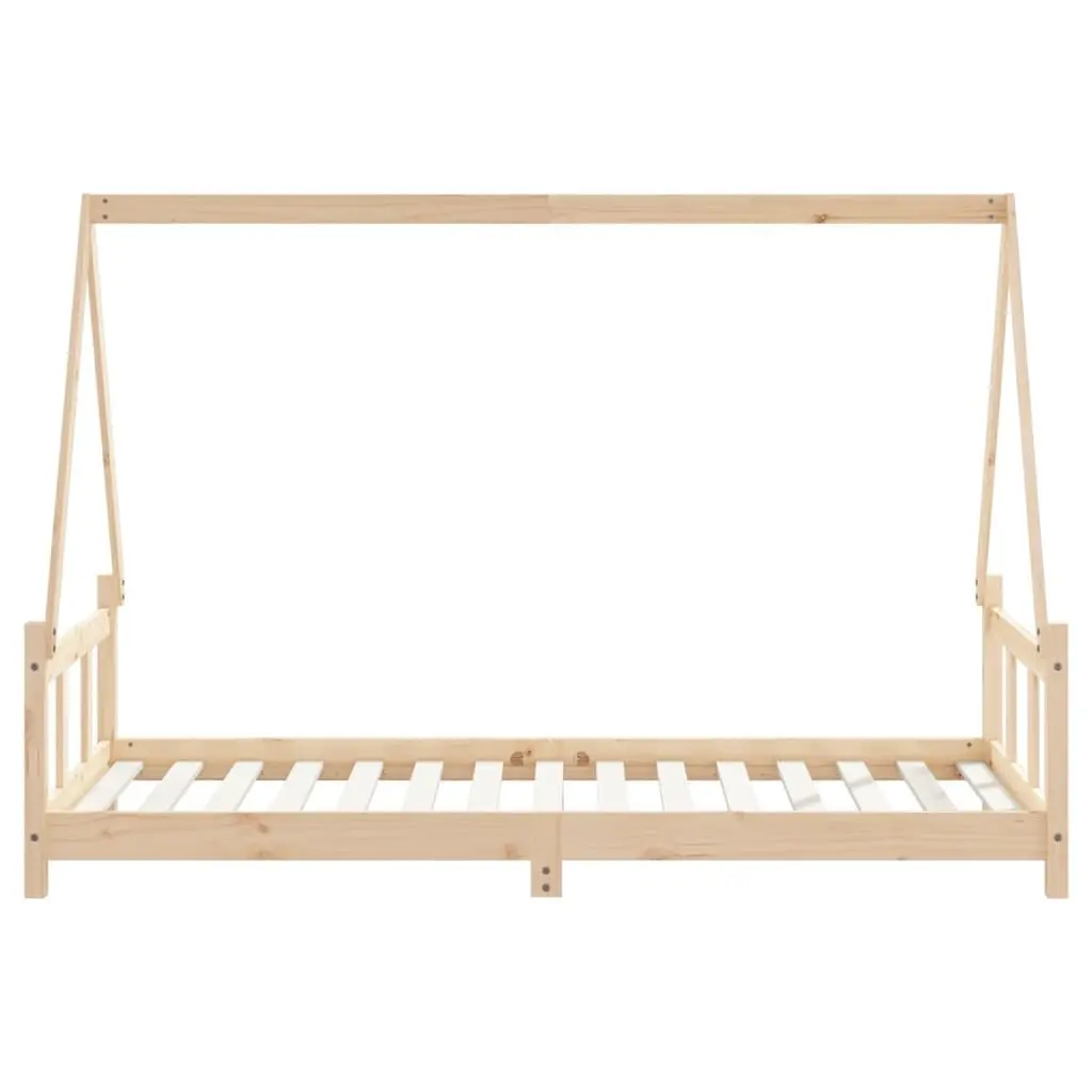 Kids Bed Frame 90x190 cm Solid Wood Pine House Design Low Profile Toddler