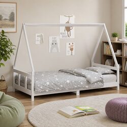 Kids Bed Frame 90x190 cm White—Sturdy and Stylish