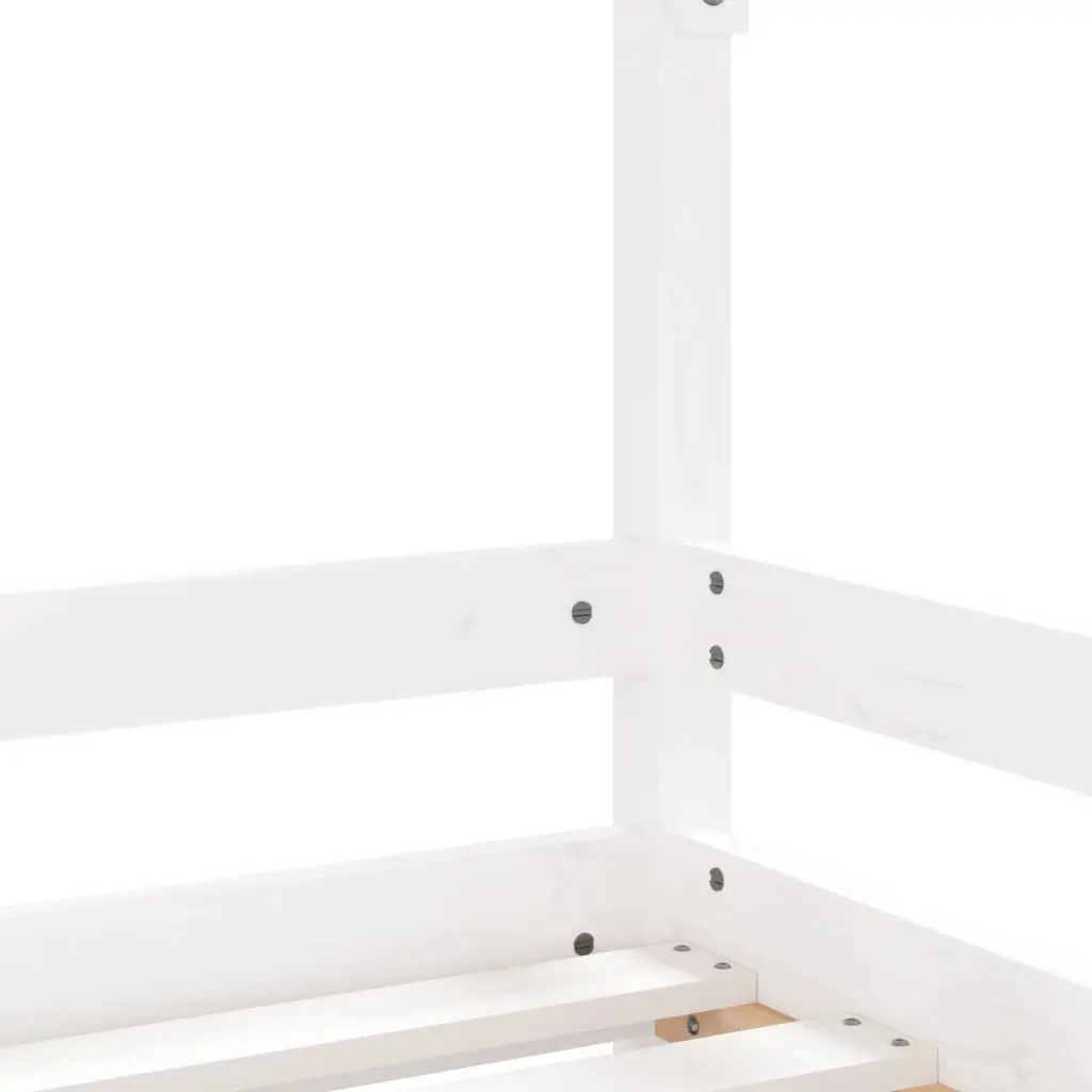 Kids Bed Frame White 90x190 cm Wooden Single Toddler House Design Low Height