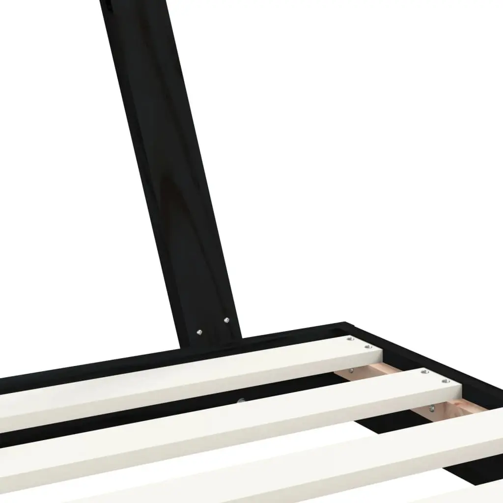 Kids Bed Frame 90x190cm Solid Wood Pine Toddler Tipi Design Black Single Bed