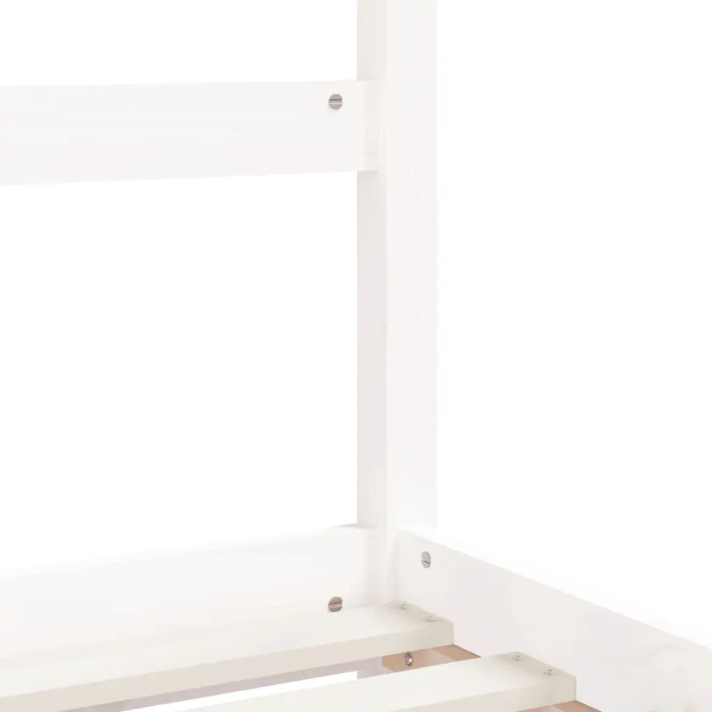 Kids Bed Frame White 92x187cm Single Solid Pine Wood House Bed Toddler Bedroom