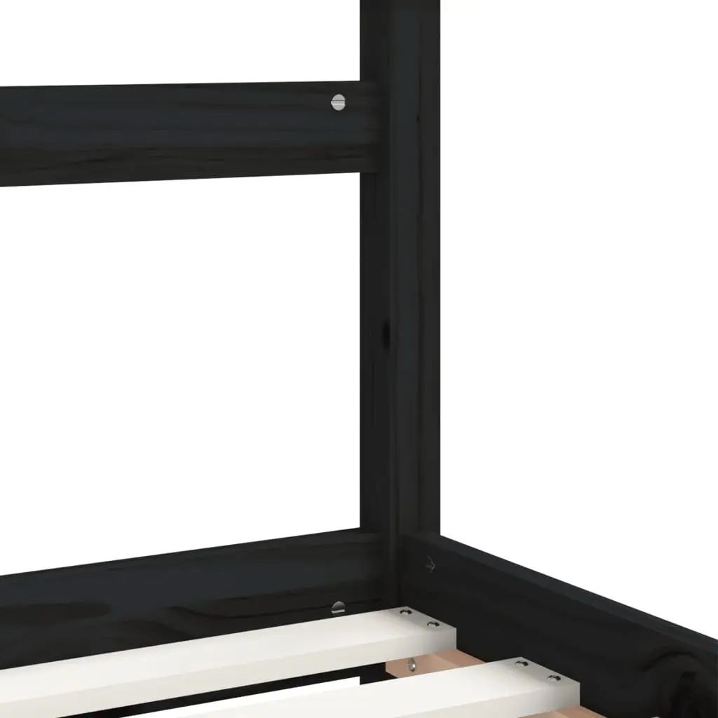 Kids Bed Frame Single House Design Low-Profile Toddler Bedroom Furniture Black