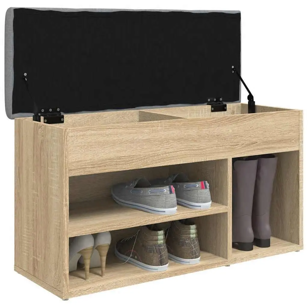 Shoe Bench Brown Padded Seat Storage Organiser for Entryway Hallway Bedroom