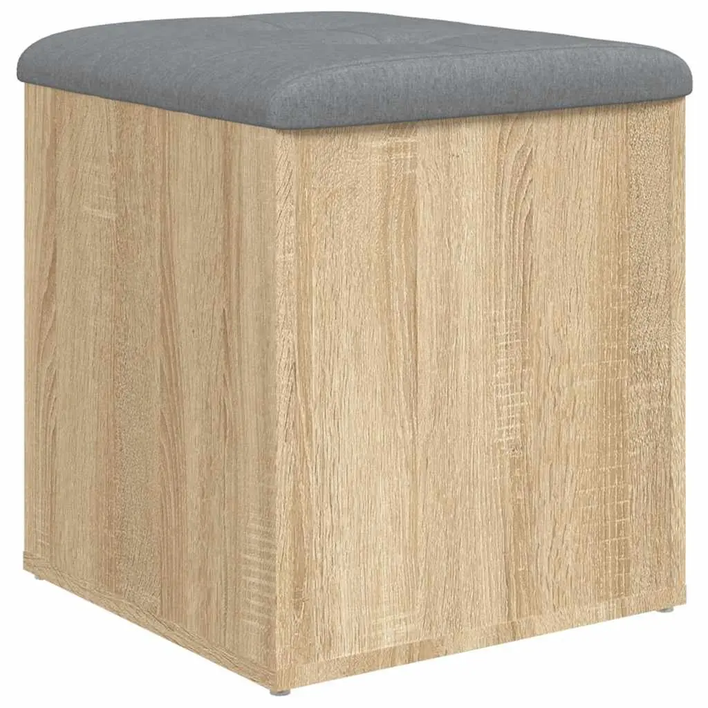 Storage Bench Brown Sonoma Oak 42x42x45 cm Padded Seat Cushion Large Storage Compartment