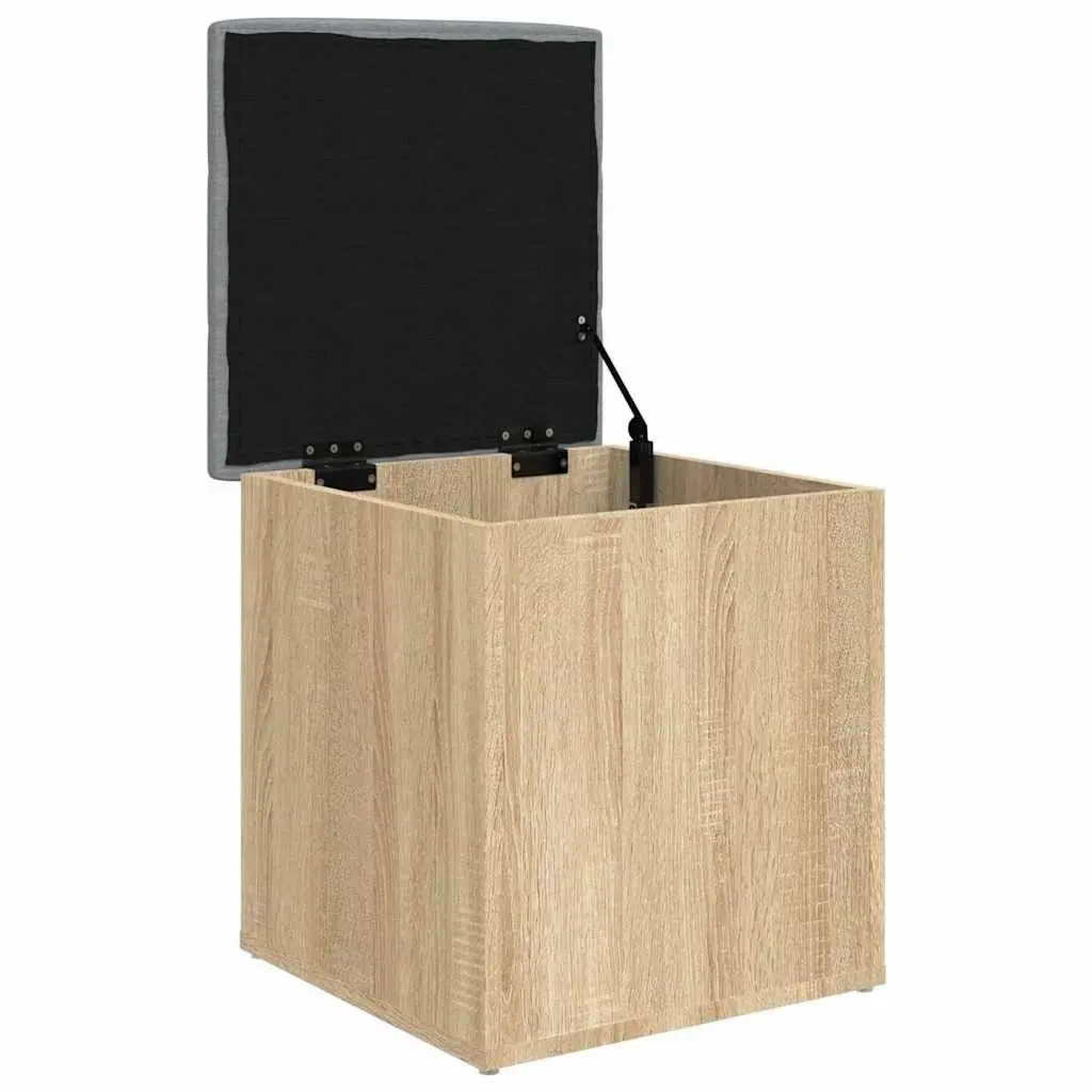 Storage Bench Brown Sonoma Oak 42x42x45 cm Padded Seat Cushion Large Storage Compartment