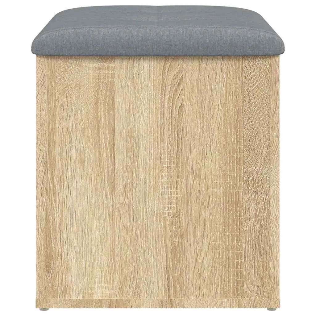 Storage Bench Brown Sonoma Oak 42x42x45 cm Padded Seat Cushion Large Storage Compartment