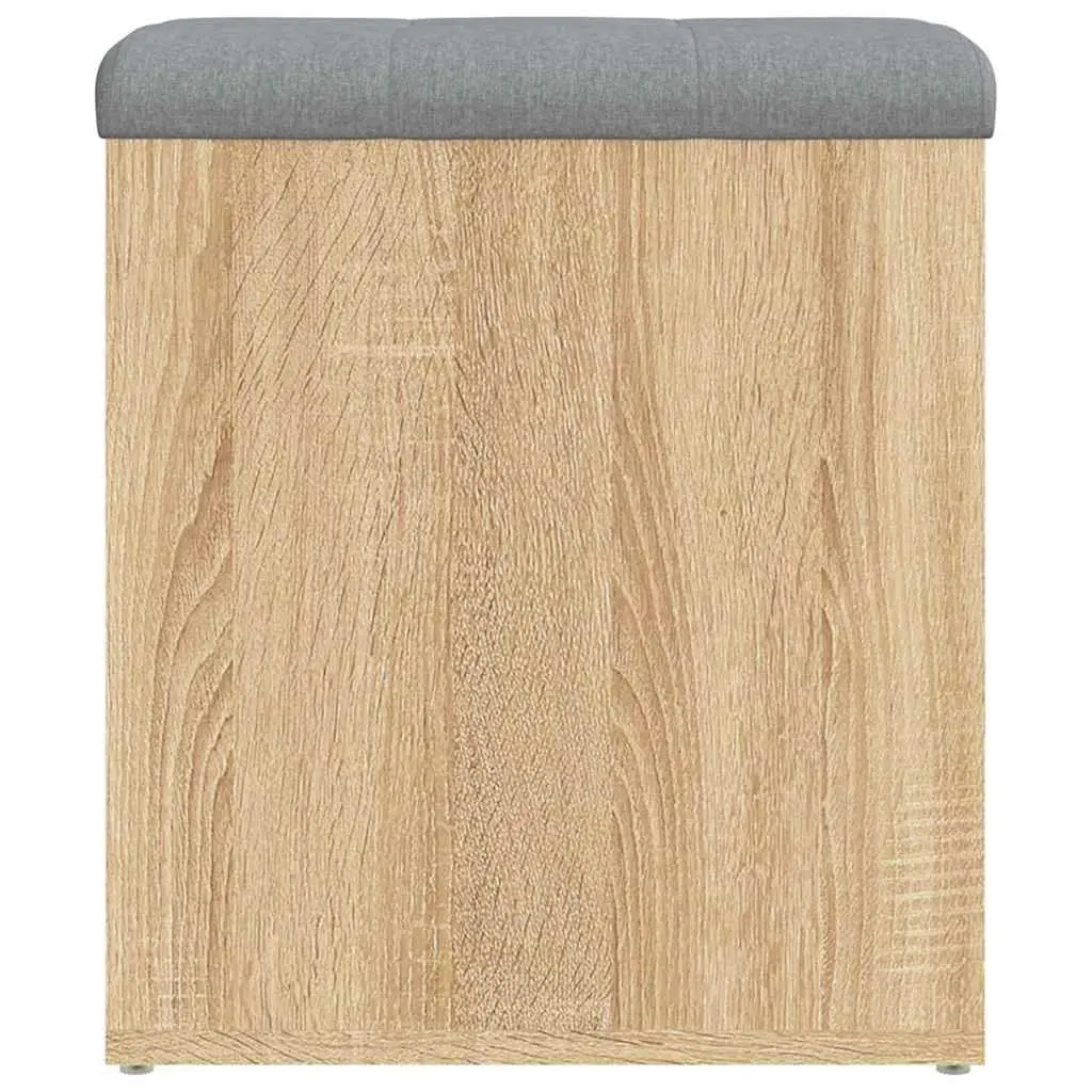 Storage Bench Brown Sonoma Oak 42x42x45 cm Padded Seat Cushion Large Storage Compartment