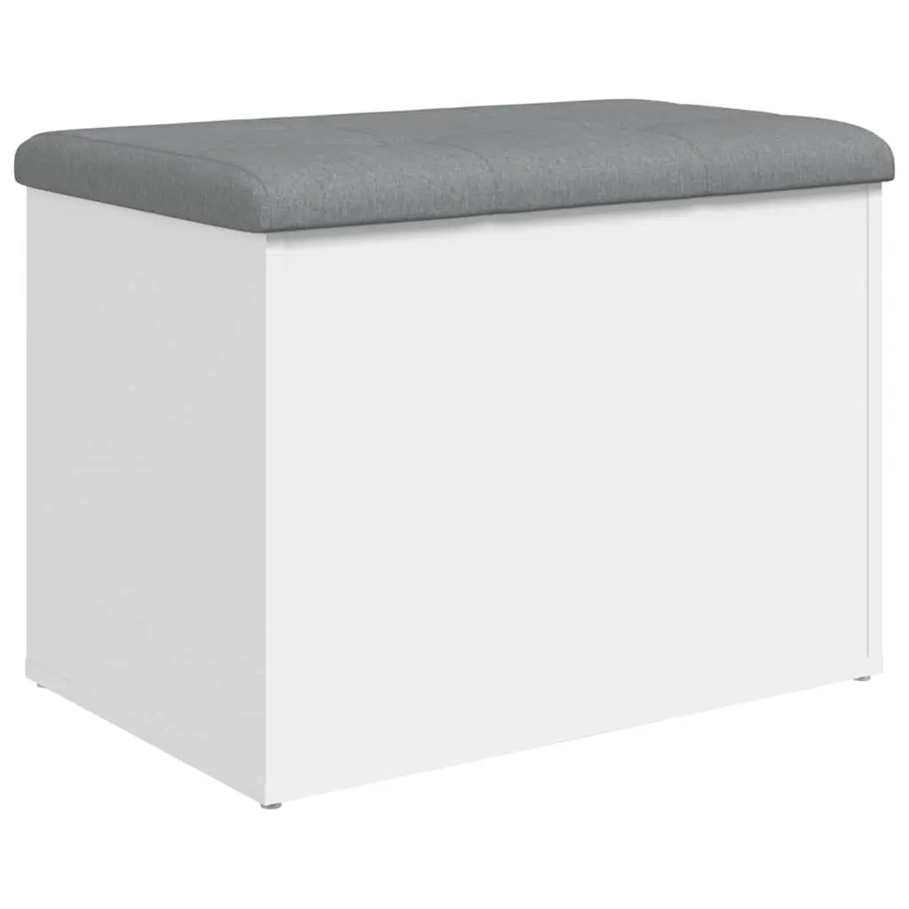 Storage Bench White 62L x 42W x 45H cm Padded Cushion Lid