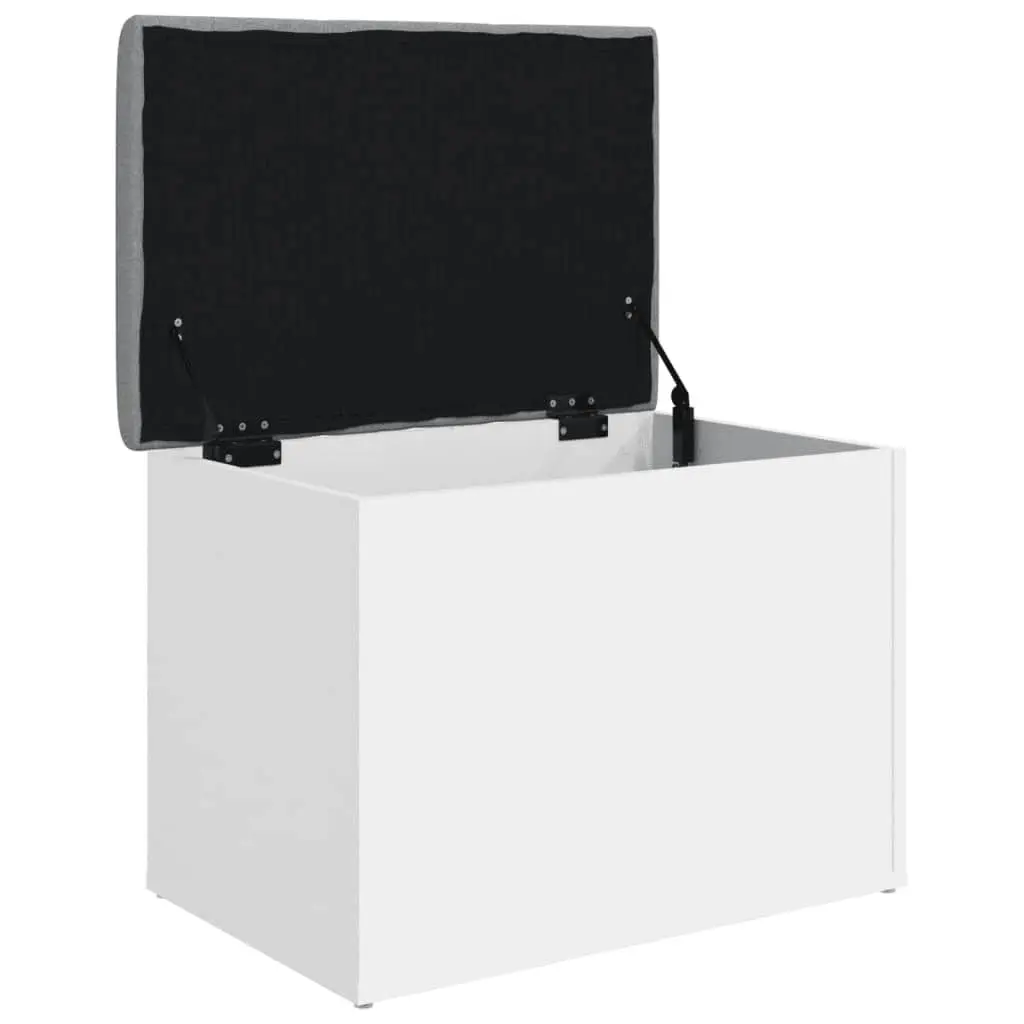 Storage Bench White 62L x 42W x 45H cm Padded Cushion Lid