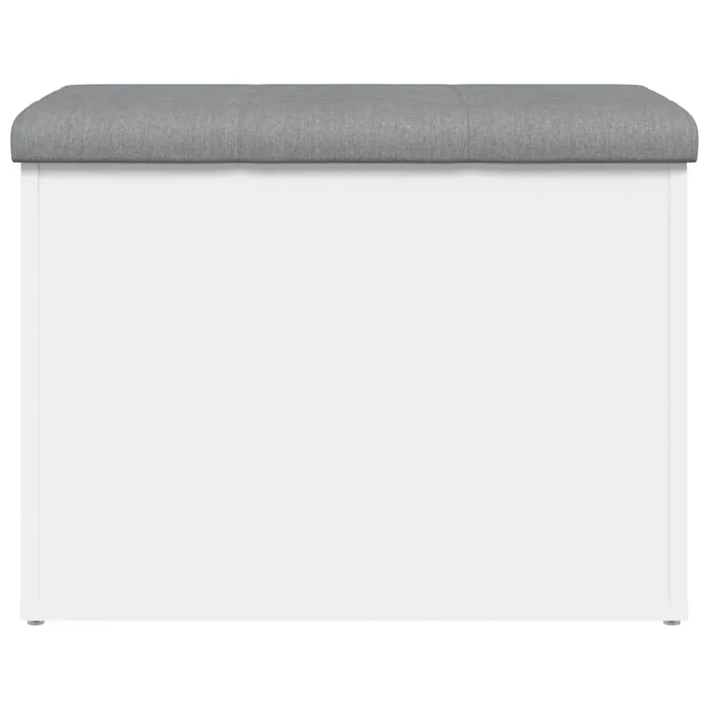 Storage Bench White 62L x 42W x 45H cm Padded Cushion Lid
