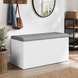 White Storage Bench with Padded Seat: Compact and Durable