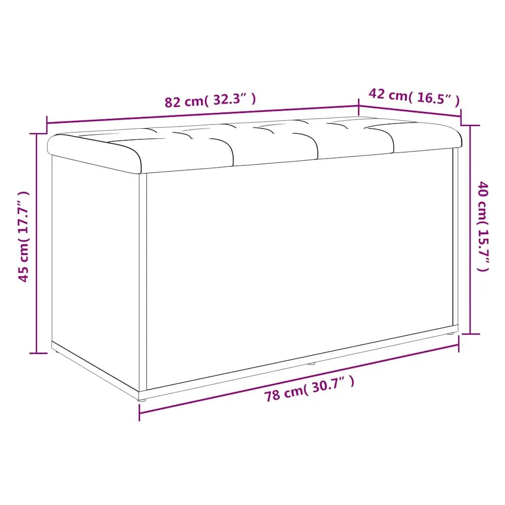 White Storage Bench with Padded Seat 82x42x45 cm for Entryway Hallway or Living Room with Hinged Lid and Engineered Wood Construction