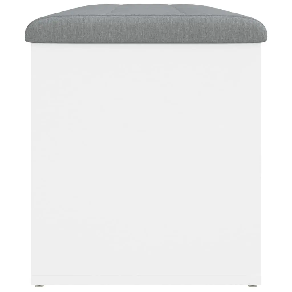 Storage Bench White Engineered Wood 102x42x45cm Padded Seat for Hallway and Living Room Organization