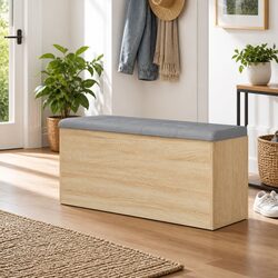Concise and Functional Brown Engineered Wood Bench