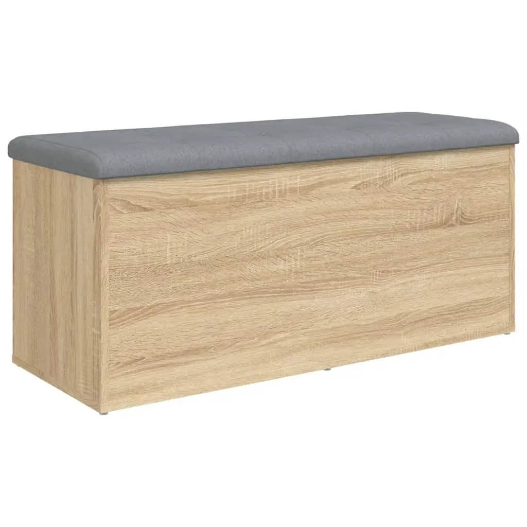 Storage Bench Brown Engineered Wood Padded Seat Hallway Shoe Organiser