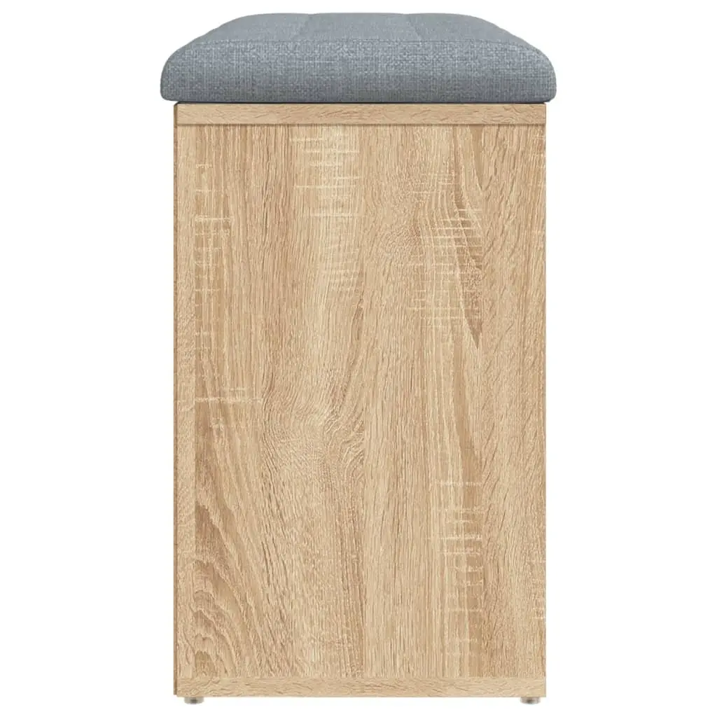 Shoe Bench Brown Engineered Wood Padded Seat Storage for Entryway Hallway 82x32x50cm