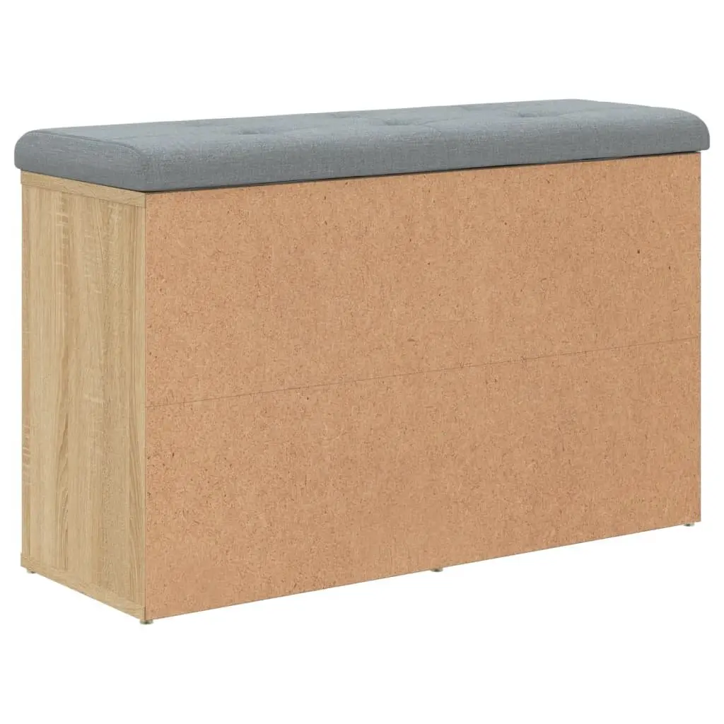Shoe Bench Brown Engineered Wood Padded Seat Storage for Entryway Hallway 82x32x50cm