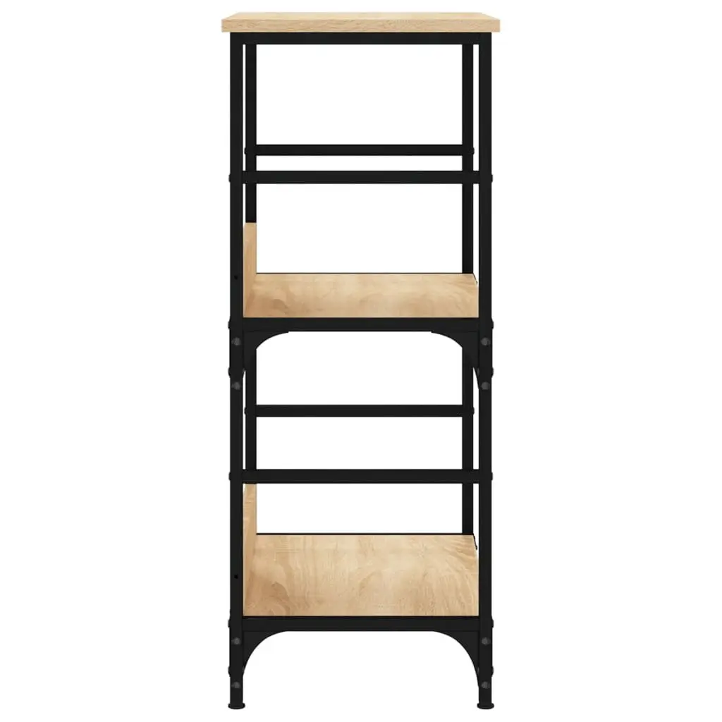 Bookshelf Brown 50x33x82cm Engineered Wood Steel Frame Storage Shelf
