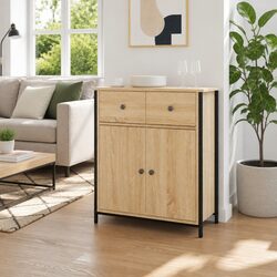 Brown Engineered Wood Sideboard Cabinet