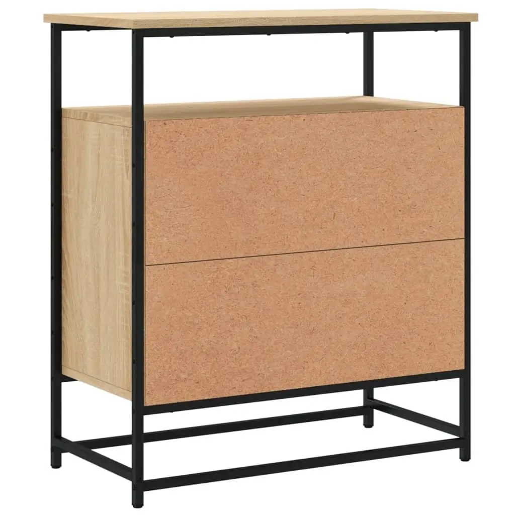 Sideboard Storage Cabinet Brown 69x35x80cm Engineered Wood Buffet